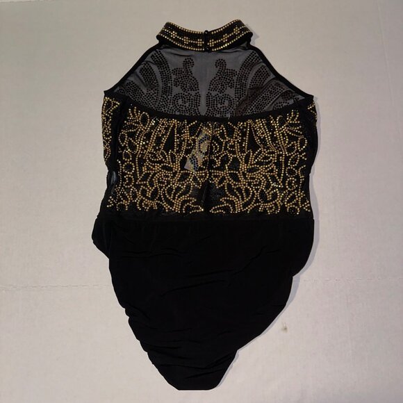 Venus Black Sparkle Choker Neck Halter Top Bodysuit Womens Large NWT - Picture 5 of 10